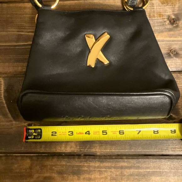 Paloma Picasso Vintage Black Leather Crossbody Shoulder Bag Purse Made in Italy - Picture 9 of 11